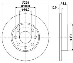 2x Brake Discs Pair Solid fits VAUXHALL NOVA 1.4 Front 90 to 93 236mm Set MDC199