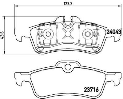 MINI COOPER R52 R53 MINI ONE R50 REAR BREMBO BRAKE PAD SET