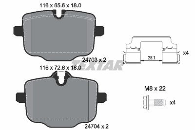 FOR BMW M5 REAR BRAKE PADS  WITH WIRE SENSOR 34 21 2 284 389
