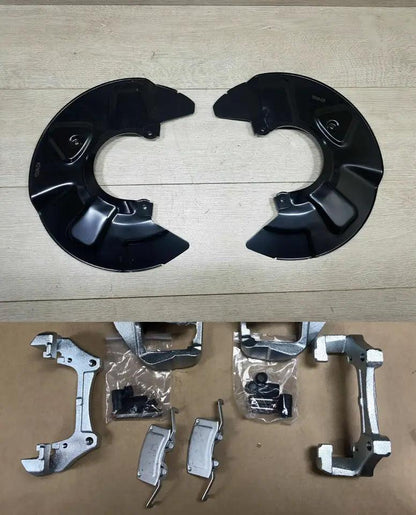 FOR VW TRANSPORTER T5 T6 340MM BIG BRAKE DISC COVER SHIELDS CALIPER BRACKET KIT