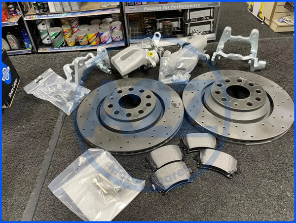 VW CADDY TDI SDi MAXI LIFE REAR CROSS DRILLED BRAKE DISC CONVERSION KIT 310mm