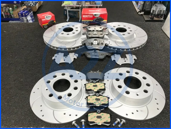 VW GOLF MK5 2.0GT TDI 170 1.4 TSi BRAKE DISC DRILLED GROOVED BRAKE PAD