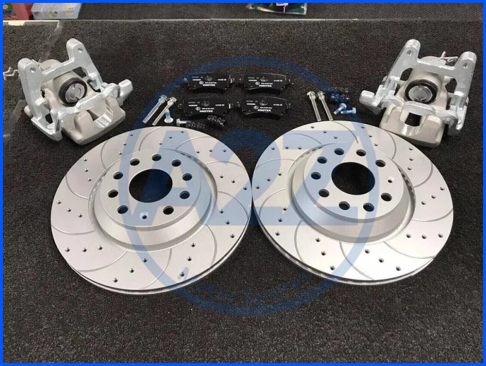 VW GOLF MK5 6 GTD GTI EDITION30 R32 BIG BRAKE UPGRADE CONVERSION KIT FRONT REAR + BRAIDED HOSES