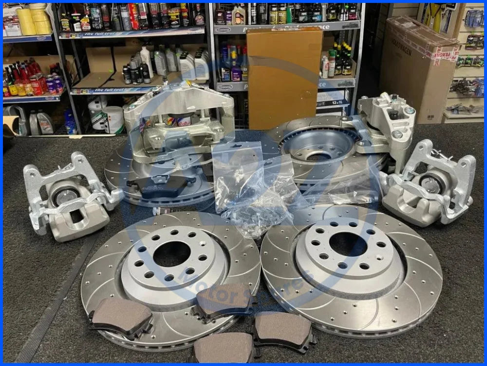 VW GOLF MK5 6 GTD GTI EDITION30 R32 BIG BRAKE UPGRADE CONVERSION KIT FRONT REAR + BRAIDED HOSES