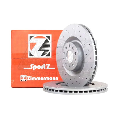 VW Golf MK5 R32 (2006 2008) Zimmermann Front Drilled Brake Discs
