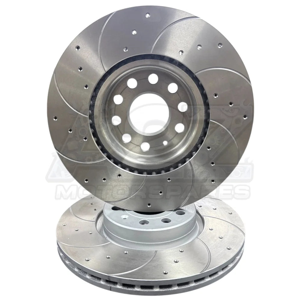 VW GOLF MK7 1.5TSi R LINE EVO DRILLED GROOVED BRAKE DISCS PADS FRONT REAR SET