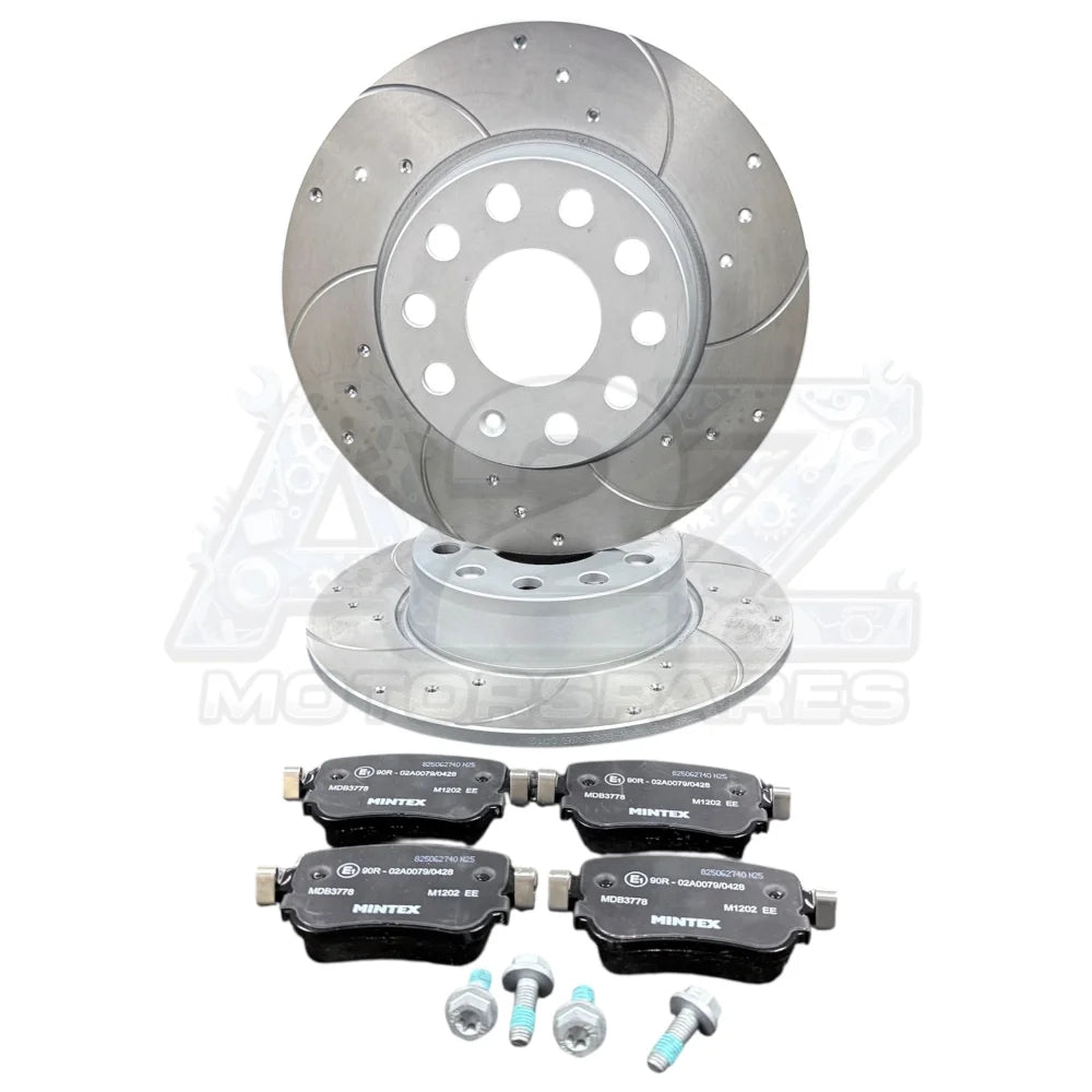 VW GOLF MK7 1.5TSi R LINE EVO DRILLED GROOVED BRAKE DISCS PADS FRONT REAR SET