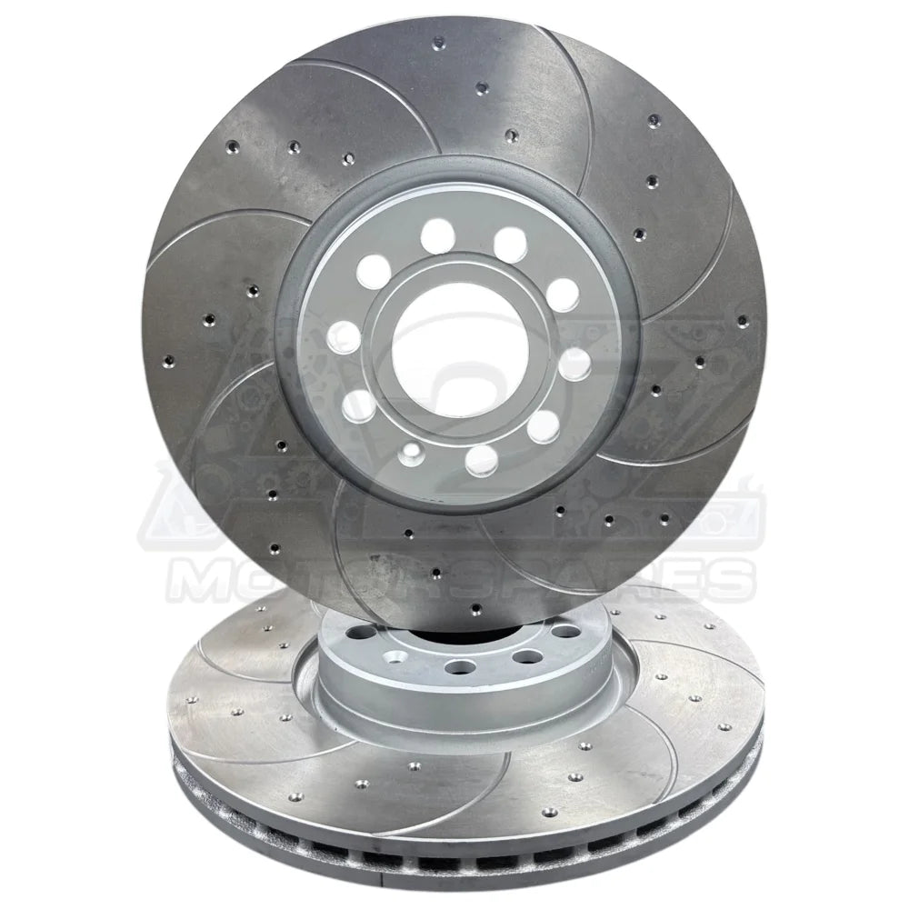VW GOLF MK7 1.5TSi R LINE EVO DRILLED GROOVED BRAKE DISCS PADS FRONT REAR SET