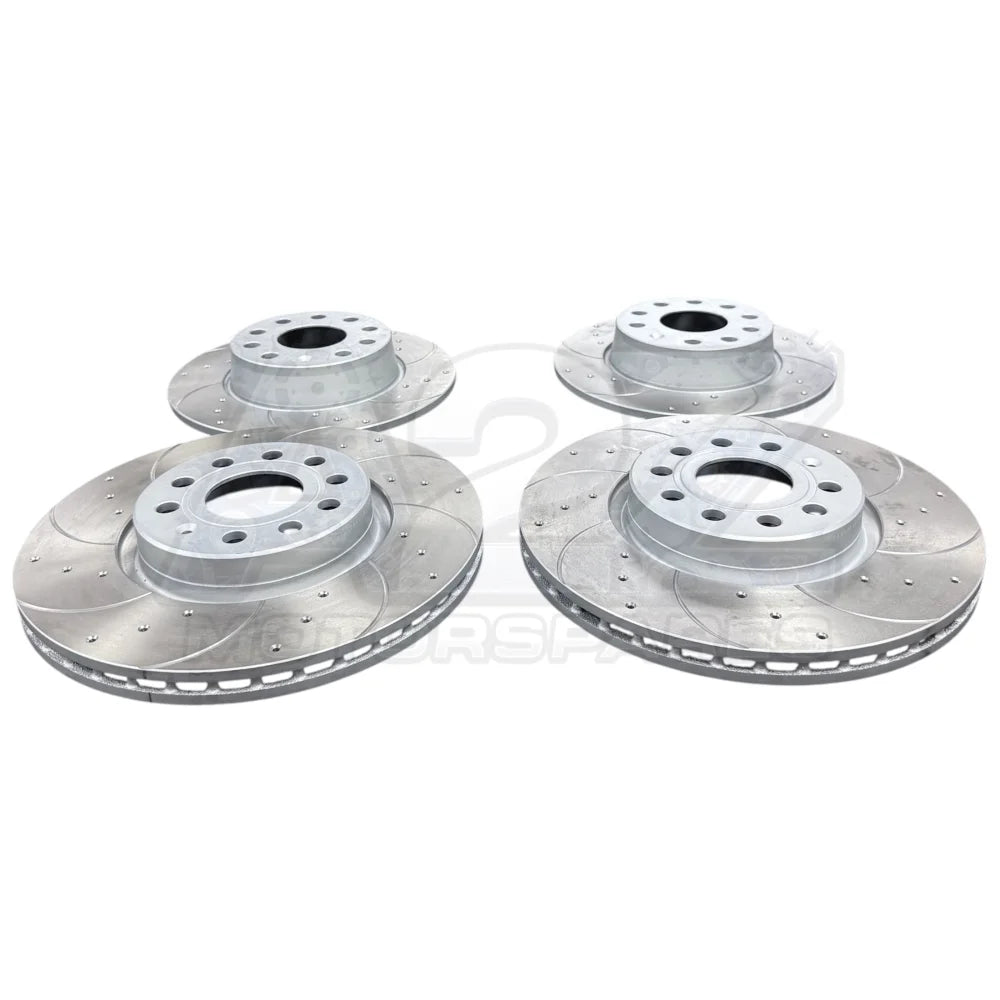 VW GOLF MK7 1.5TSi R LINE EVO DRILLED GROOVED BRAKE DISCS PADS FRONT REAR SET
